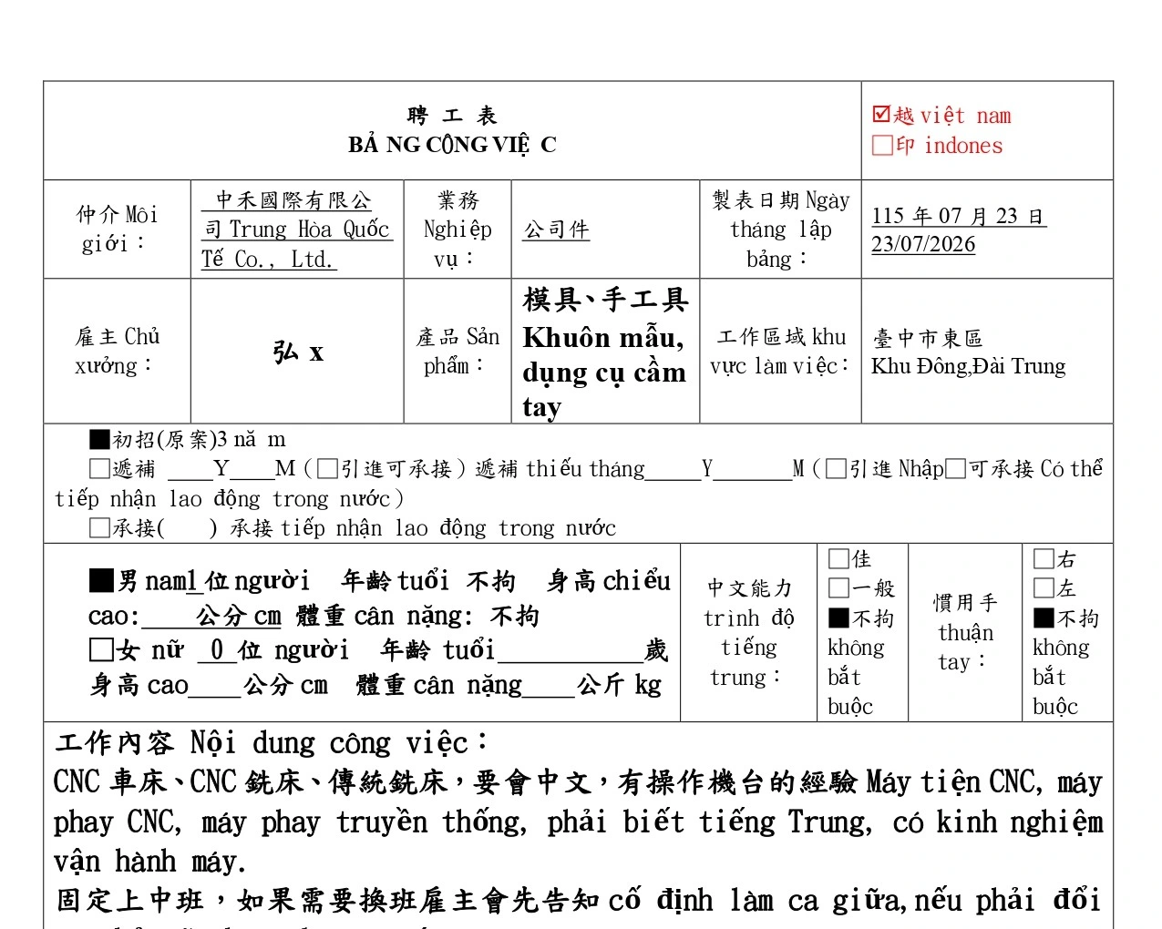 【Khu Đông,Đài Trung 東區】Khuôn mẫu, dụng cụ cầm tay模具、手工具